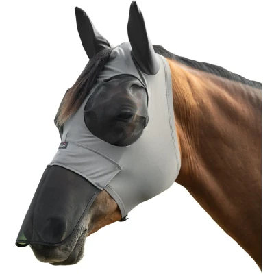 Afbeelding van HKM Vliegenmasker Elastic Met Neusnetje Moddergrijsverkocht door Agradi