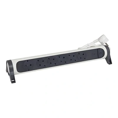 Afbeelding van Legrand premium contactdoos autom 6x2p a 1 5m zwart wit 694526