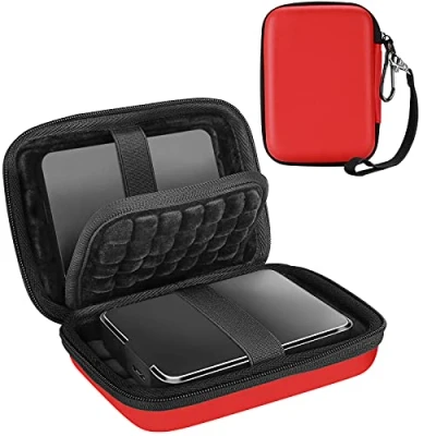 Afbeelding van [Houdt 2 stuks] ProCase Externe Harde Schijf Case 2,5 inch, Compatibel voor Seagate Expansion, Backup Plus, Canvio Basics Draagbare Schijf, WD Elements Rood