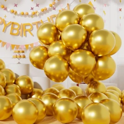 Afbeelding van AULE Ballonnen Goud Metallic Helium: 50 Stuks 30 cm Gouden Latex Verjaardagsdecoratie voor Afstuderen Jubileum