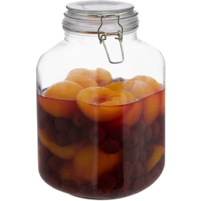 Afbeelding van Relaxdays 4x weckpot 3 liter beugelsluiting voorraadpot bewaarpot glas inmaakpot