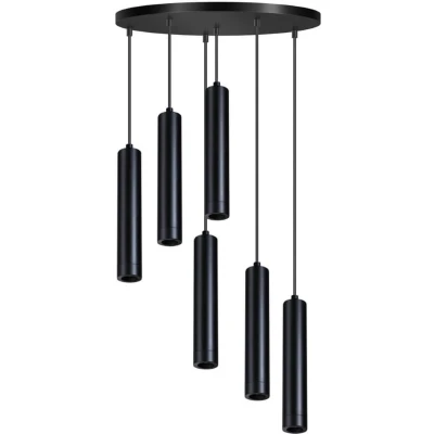 Afbeelding van ETH Hanglamp Miller rond 6x E27 Zwart