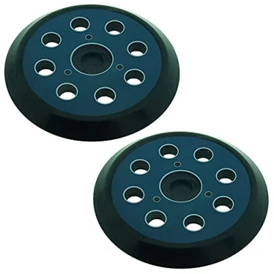 Afbeelding van 2 x SabreCut OSSCPM125MH_2 125 mm medium harde 8 gaats excentrische schuurmachine haak &amp; lus steunpads compatibel met Makita M9204 BO5030 BO5031 DBO180Z BO8041 DBO180RMJ BO5041 BO5010 BO5011 BO5012