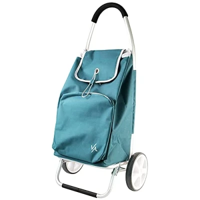 Afbeelding van AMIG Boodschappentrolley 50 liter aluminium frame groen 45 x 34 95 cm Boodschappentrolleys