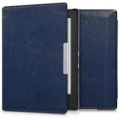 Afbeelding van kwmobile E reader hoesje geschikt voor Kobo Aura H2O Edition 1 hoes flip case met magnetische sluiting Ereader cover in donkerblauw