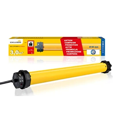 Afbeelding van Schellenberg 20222 Rolluikmotor Maxi Action tot 3 m² rolluiken heel eenvoudig elektrisch bedienen, mechanische eindniveau instelling, geschikt voor 60 mm stalen buisassen, rolluikaandrijving