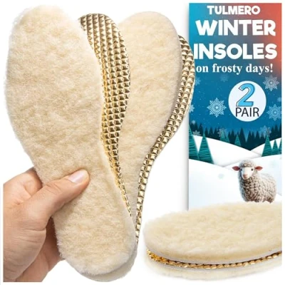 Afbeelding van Thermoinlegzool, wollen zool voor de winter, warme inlegzolen heren, dames en kinderen, inlegzolen, 2 paar, TULMERO maat 47
