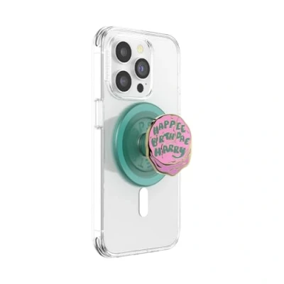 Afbeelding van PopSockets Ronde telefoongreep compatibel met MagSafe, inclusief adapterring, telefoonhouder, draadloos opladen, Harry Potter Happy Birthday
