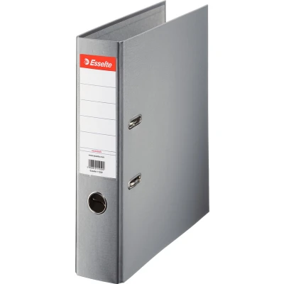 Afbeelding van Esselte No.1 Kunststof A4 Ordner met Etikethouder 2 Rings Rugbreedte van 75mm Capaciteit 500 Vel Grijs
