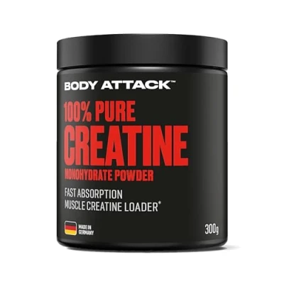 Afbeelding van Body Attack creatine Monohydraat, 300 g poeder Made in Germany zuiver monohydraat voor zelfdosering microfijn met optimale oplosbaarheid veganistisch, product uit de lijst van