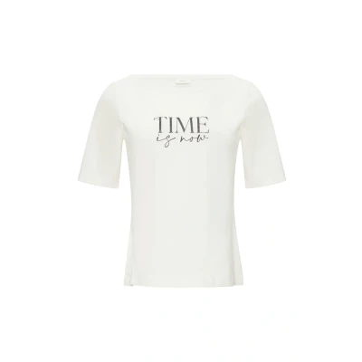 Afbeelding van s.Oliver Black Label MIT Statement Tshirt print, Dames, Maat: 34, Ecru