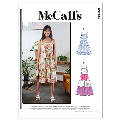 Afbeelding van McCalls naaipatroon M8193F5 F5 (16 18 20 22 24) Misses&#039; Jurken, Multi Colour