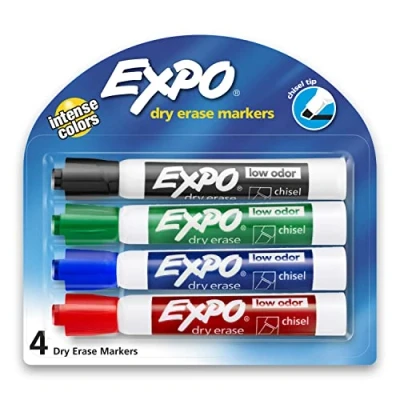 Afbeelding van Kwartet Expo Low Odor Beitel Tip Dry Erase Markers, 4 Gekleurde Markers #80174