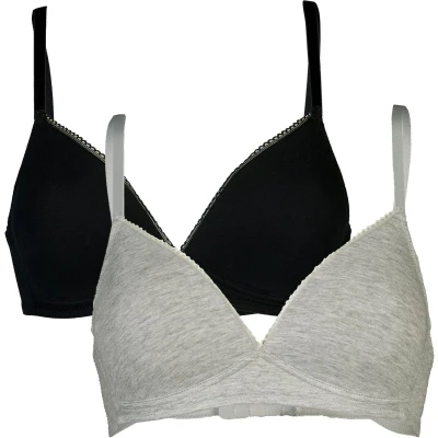 Afbeelding van My Basic by After Eden voorgevormde bh zonder beugel (set van 2) grijs/zwart