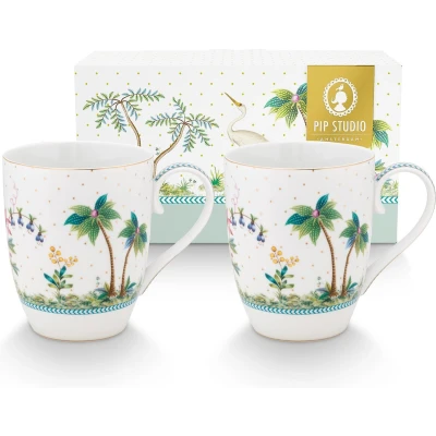 Afbeelding van Mok Pip Studio Jolie Dots Gold Large 350 ml (2 Delig)