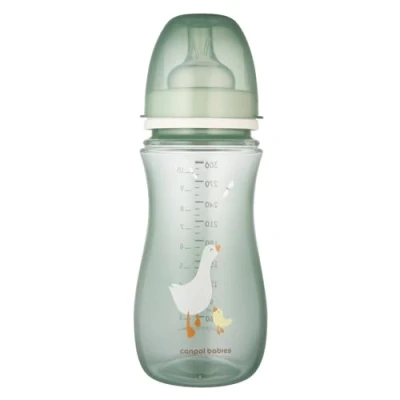 Afbeelding van Canpol babies EasyStart GOOSE Fopspeen van zachte siliconen, geur en smaakneutraal, heldere nauwkeurige schaal, vergemakkelijkt het combineren borstvoeding flessenvoeding (300 ml, 12 m)