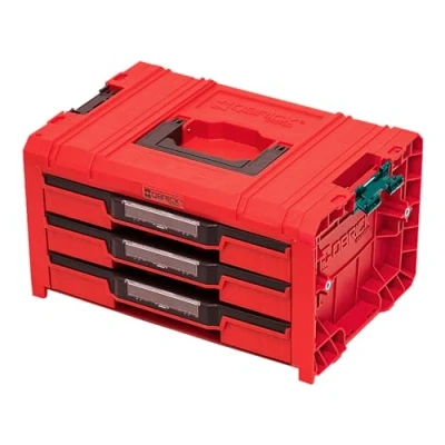 Afbeelding van Qbrick System Pro Lade 3 Toolbox Expert Red Ultra HD kunststof gereedschapskist met laden organizer voor werkplaats 45 x 31 24,4 cm