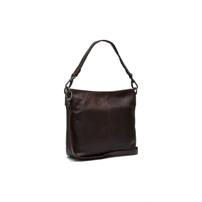 Afbeelding van The Chesterfield Jen Leren Schoudertas Donker Bruin