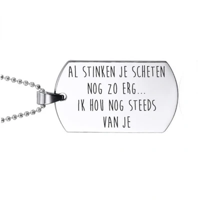 Afbeelding van Ketting RVS Al Stinken Je Scheten Nog Zo Erg