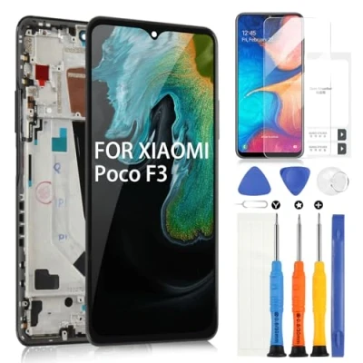 Afbeelding van voor Xiaomi Poco F3 LCD display, M2012K11AG scherm, touchscreen, digitale assembly, vervanging met reparatieset (6,67 inch, zwart frame)
