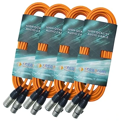 Afbeelding van keepdrum 4x microfoonkabel XLR MC 001XX XLR/XLR kabel (6 m oranje)