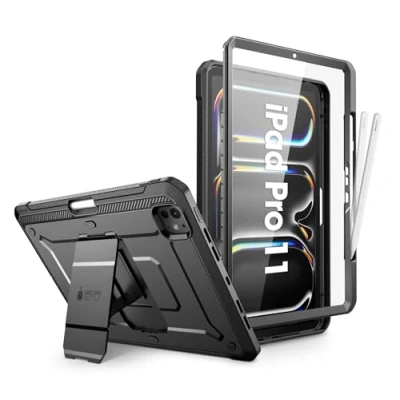 Afbeelding van Supcase hoes met screen protector geschikt voor iPad Pro 11&#039;&#039; 2024 11 inch Zwart