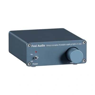 Afbeelding van Fosi Audio V1.0G Versterker Stereo HiFi, TI Chip TPA3116D2, 50Wx2, Mini 2.0 Kanaal Klasse D Geïntegreerd, 70s &amp; 80s Retro Stijl, voor Home HiFi Systeem, Passieve Luidsprekers