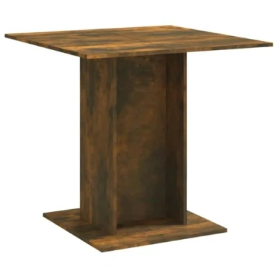 Afbeelding van vidaXL Eettafel 80x80x75 cm bewerkt hout gerookt eiken, eetkamertafel, tafel, dinertafel, keukentafel, woonkamertafel, restauranttafel, eetkamertafels