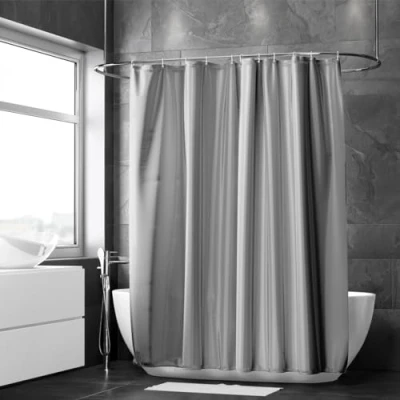Afbeelding van Loti Living Douchegordijn Anti Schimmel Grijs Inclusief ringen Waterdicht Polyester 180x200 cm