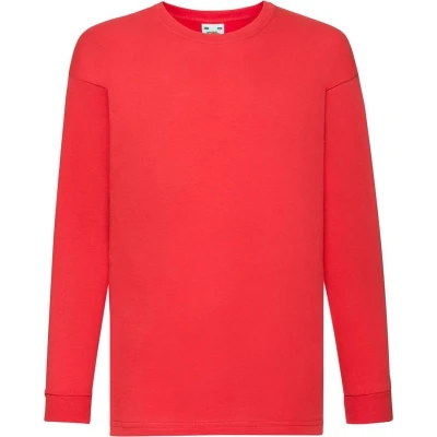 Afbeelding van Fruit Of The Loom T shirt met lange mouwen voor kinderen / kindjes (Rood)