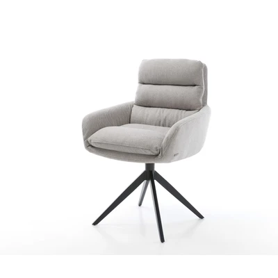 Afbeelding van Draaistoel Abelia Flex met armleuning kruisframe breed zwart stripes lichtgrijs 360