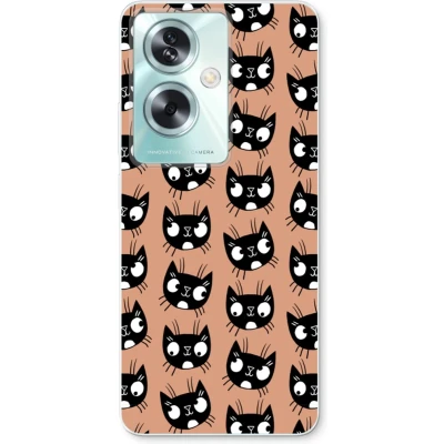 Afbeelding van Case Company® hoesje geschikt voor Oppo A79 Kat Soft Cover Telefoonhoesje Bescherming aan alle Kanten en Schermrand