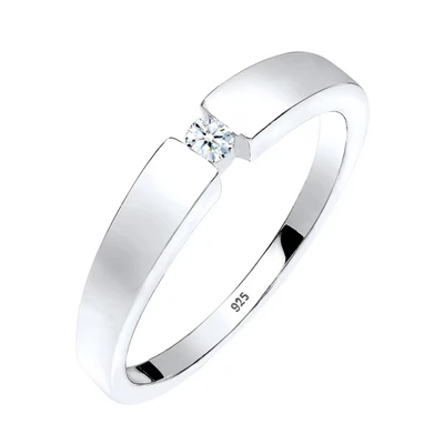 Afbeelding van Elli DIAMONDS Ring &#039;Ella&#039; zilver / transparant