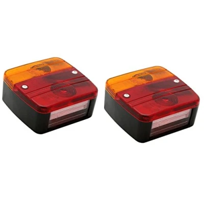 Afbeelding van Hillfield® Universele achterlichten, achterlichten voor aanhanger, compleet met gloeilampen (2 achterlichten)