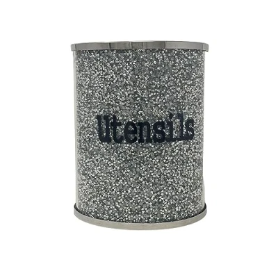 Afbeelding van Zilveren gebruiksvoorwerp Jar Sparkle Ornament Bling Crushed Diamond Gift KRISTALLISEERD Keukengereedschap pot opbergdoos cannister Verpletterd Display cadeau voor alle