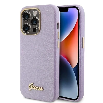 Afbeelding van Guess Full Wrapped Glitter Back Case voor Apple iPhone 15 Pro (6.1&quot;) Paars
