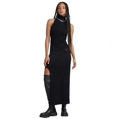 Afbeelding van G star Ny Slim Mouwloze Midi jurk Zwart M Vrouw