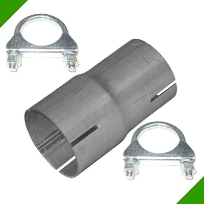 Afbeelding van reductie uitlaatsysteem reduceerstuk van 50 mm tot 55 uitlaatadapter incl. 2 klemmen buis verbindingsstuk klemstuk buiskoppelstuk reduceerverbinder