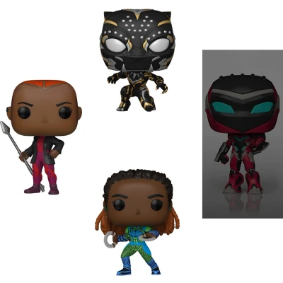 Afbeelding van Pop Marvel: Black Panther Wakanda Forever 4 Pack (Glow in the Dark)