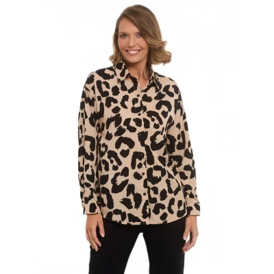 Afbeelding van Stijlvolle blouse met luipaardprint