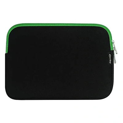 Afbeelding van Emartbuy Zwart/Groen 30 cm Waterbestendig Neopreen Zachte Zip Case Cover Sleeve met Groene Interieur &amp; Compatibel Laptops hieronder
