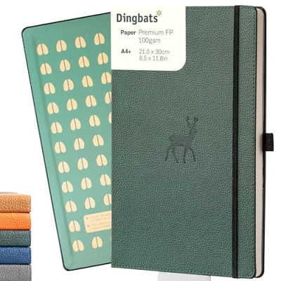 Afbeelding van Dingbats* Wildlife A4 Notitieboek Green Deer Raster A4+ / Squared