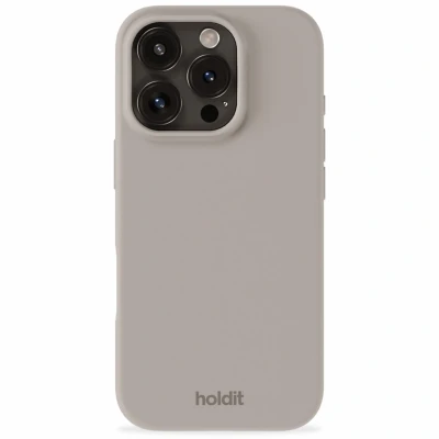 Afbeelding van Apple iPhone 16 Pro Hoesje Siliconen en TPU (zacht) Holdit Hardcase/Backcover Bruin Telefoonhoesje