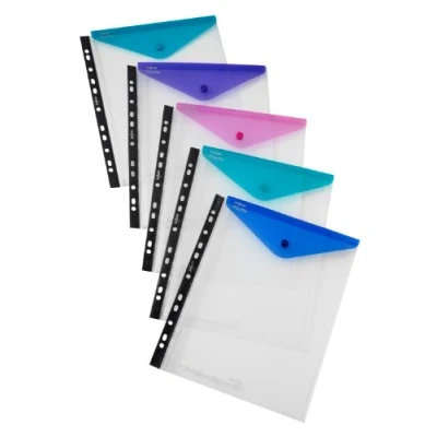 Afbeelding van Snopake 15695 Polyfile A4 Ring Binder Popper Portemonnee met hoge capaciteit Portret Helder