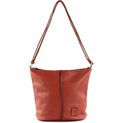 Afbeelding van FREDsBRUDER Leren Schoudertas FB Bucket Shoulderbag Brick Rood