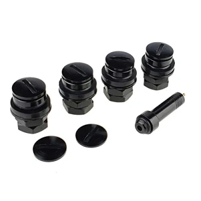 Afbeelding van C CARBONADO 4x verborgen onzichtbare ventielen 11,3 mm zwart set aluminium velgen tuning auto