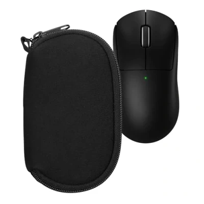 Afbeelding van kwmobile computermuis hoes geschikt voor Logitech G PRO X Superlight 2 hoesje Muis beschermhoes met rits Mouse case van neopreen in zwart