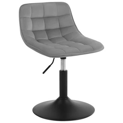 Afbeelding van WOLTU stoel, 1 stuks, verstelbare kruk, eetkamerstoel, make up commerciële winkelkruk, multifunctioneel, 360 graden draaibaar, fluweel, zitting van 38 49,5 cm hoog, lichtgrijs