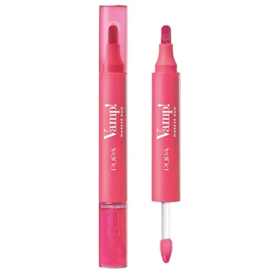 Afbeelding van Pupa Vamp! Marker Duo lippenstift + lipgloss met hyaluronzuur 3 in 1 voor definiëren, vullen en kleuren, lipcontouring verkrijgbaar 9 kleurvarianten (006 Dragon Fruit)