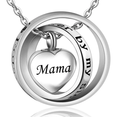 Afbeelding van Dutch Duvall Assieraad Mama ashanger ringen rvs asketting met bedel uitvaart sieraden